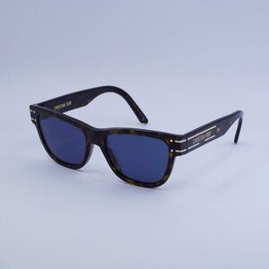 Dior DIORSIGNATURE S6U 20B0 Sunglasses Havana Square Frame, Blue Lenses